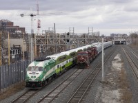 CP 8877E Extra Yard gives a rollby to GO 617W at Dupont. The CP had been needing the signal at Dupont numerous times that day while working a large train apart into Lambton Yard, one the first pull they almost made it as far as Dundas Street.