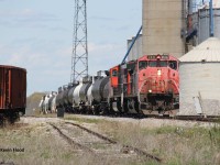 CN 502 is pictured on the approach to Hagersville crossing with CN 2510 leading an SD75i. 