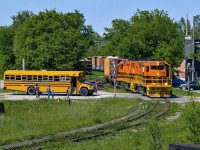 Traffic from nearby schools pauses for 580 to pull a cut clear of Alma Street.