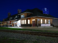 The evening view of Port Colborne station was taken just after sunset.