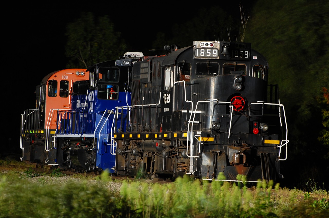 View of GIO Rail Equipment stored out at Feeder during the Fall of 2020.