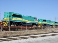 Unlike today, back in 2012 EMD was struggling to keep up with the order books. The London plant could do little to keep up with orders so EMD looked to other sources in Mexico, United States and Canada to perform final assembly. The little used VIA maintenance shop in Mimico in Toronto’s west end was utilized for some final assembly of some foreign SD70 variants. Here 3 await delivery to Brazil. It’s amazing how things can change in a decade.  