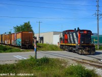 Running as intended - or is it? I'm told that some GMD-1's are set up to run long hood forward, and some short, while similar arrangements exist on CN's other 4 axle switchers (7000 series gp9's for example). Anyone wish to clarify how all that works? Anyway, a nice Branchline scene - GMD-1 running solo, and Boxcars - the Westrock plant in Guelph always good for some variety as boxcars come in all shapes and sizes to unload where, I believe, giant rolls of pulp are unloaded, used to make cardboard and cardboard products in Guelph. In this picture L542 is heading in to lift the empties, once done the four loaded boxcars at left will be spotted at various loading doors before departing.

<a href=http://www.railpictures.ca/?attachment_id=48702 target=_blank>Seth B's photo posted earlier shows CN 1082 and two more</a> but CN 1408 was formerly 1075... maybe it's in there? 
