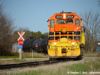 GEXR 583 working the yard at Arkell as they head toward Guelph to work the customers surrounding the Lower Yard area of the Guelph Junction Railway.