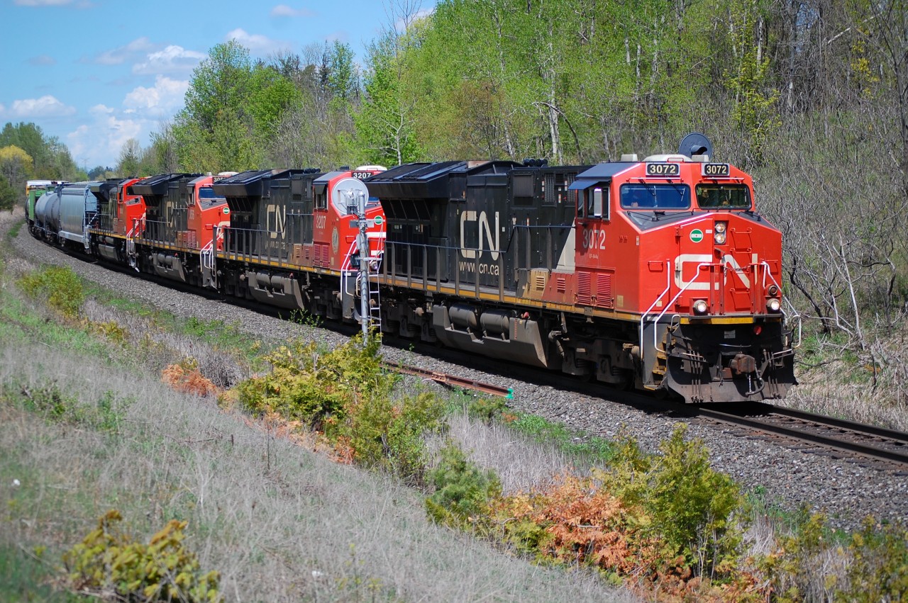 A Nice Sunny warm day at Mile 30 for a westbound CN 301.