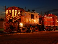 On a clear evening at Woodstock as OSRX 503 waits for their cars from CP to arrive.