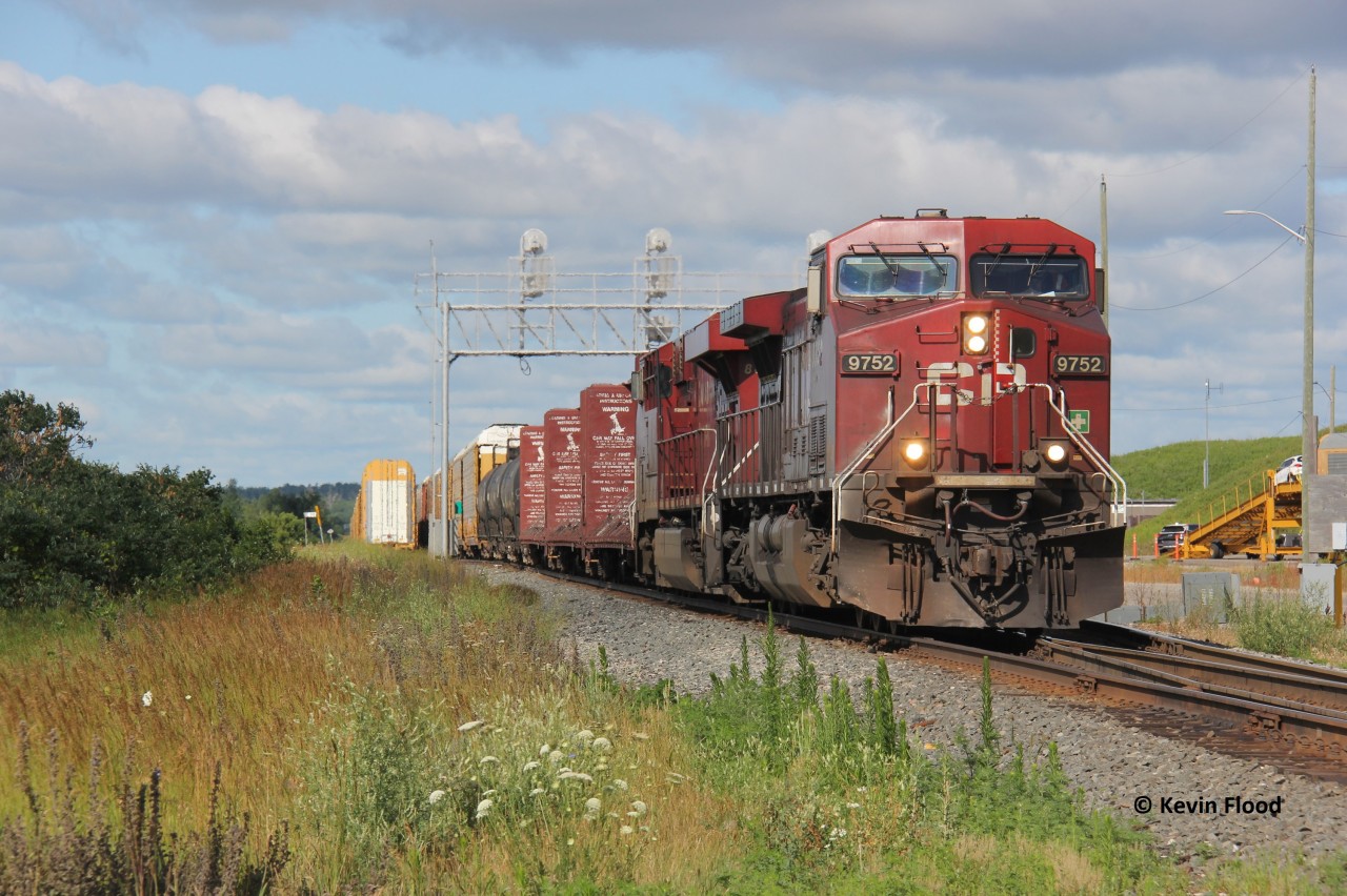 Nothing special about this train but sometimes it's not a bad thing. No pressure, no chase, and you can actually enjoy the train! What I think is CP 134 is heading eastbound to Toronto with CP 9752 and CP 8843 for power. Note the cars being unloaded in the background.