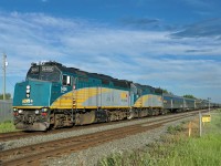 VIA #1 heads west through Ardrossan on it's way into Edmonton.