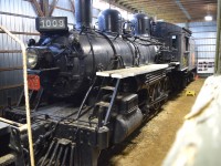 Hillsborough Railway Museum, New Brunswick, houses this elegant branch line 4-6-0 inside a steel building with other irreplaceable locos and cars, spared from the disasterous fire of several decades back. Sadly, the line has been abandoned and the little museum is no longer to run excursions.  That has not dampened enthusiastic support of the the museum.  
THe ten-wheeler is tucked way back inside the building, making photography difficult.