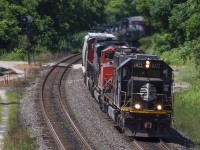 CN 396 cruises through Copetown behind the IC 1022.  The friendly crew gave a few horn blasts as they approached for the young family who was waving beside me.