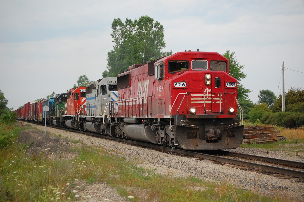CP 254 with SOO 6059 Departing Welland on route for Buffalo.