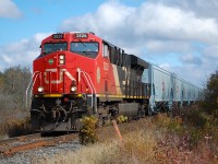 CN 875 unit train originated at Fort Erie, ON all brand new Grain cars for CN. 