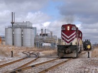 The OSR pulls up to make a switch at AOC Resins in the north end of Guelph.