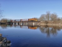 Northbound 582 crosses the Speed River in Hespeler.