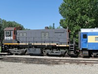 Another of Aspen Crossing Railways spare equipment. MLW S-13u built in 1959 for CN and numbered CN 8608.  After retirement spent a time as CANX 8704 then became a static display at Beiseker Railway Museum.  Moved to Aspen Crossing in2019.
