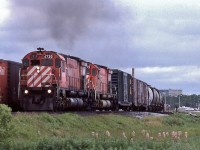 <br>
<br>
   CP Rail 916 blasts through the Cobourg station site,
<br>
<br>
   a pair of MLW M636's are a very welcome sight on an otherwise slow boring hot and humid Saturday
<br>
<br>
   at Cobourg, June 23, 1979 Kodachrome by S.Danko
<br>
<br>
   more Cobourg:
<br>
<br>
     <a href="http://www.railpictures.ca/?attachment_id=  47546">  FPA-4's </a>
<br>
<br>
sdfourty
   