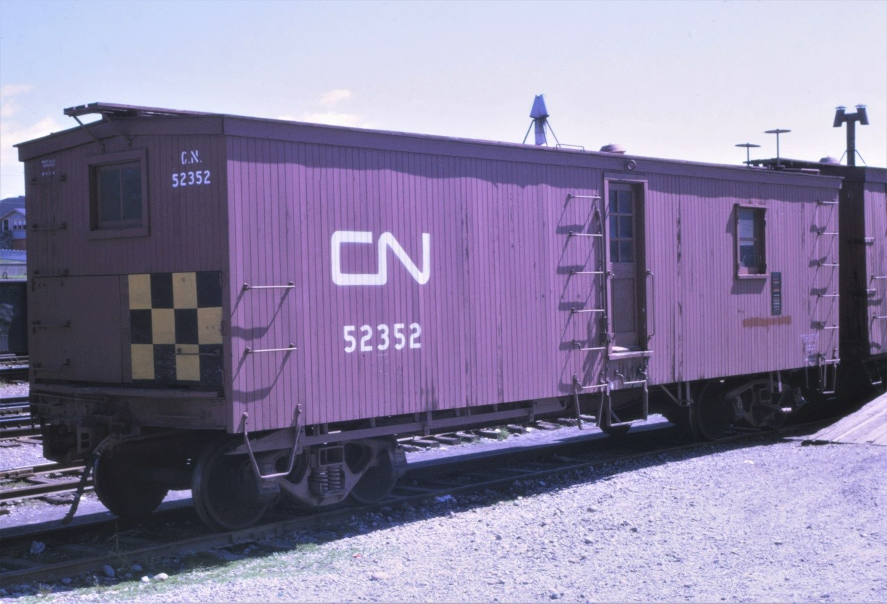 Road Repair Car 52352 sits one on the old B&B storage tracks (where the Capreol South sign is now located). Road repair cars would be sent out to remote locations to repair cars that were bad ordered and unable to move to a terminal with repair facilities.  Usually, two carmen manned the car which contained basic (very basic) living quarters and enough equipment to enable the repair of just about anything.
