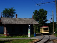 For the first time since 2019, MTC 1959 is doing its usual loop around the grounds at Exporail. Here it has just crossed a diamond as it prepares to stop at Barrington Station. This station was built by the Canadian Atlantic Railway in 1882 and was located in the small town of Barrington, Quebec. It was moved to what would become Exporail in 1965.