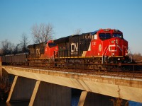 CN 531 Departing Port Robinson East on a sunny evening crossing the Welland River.