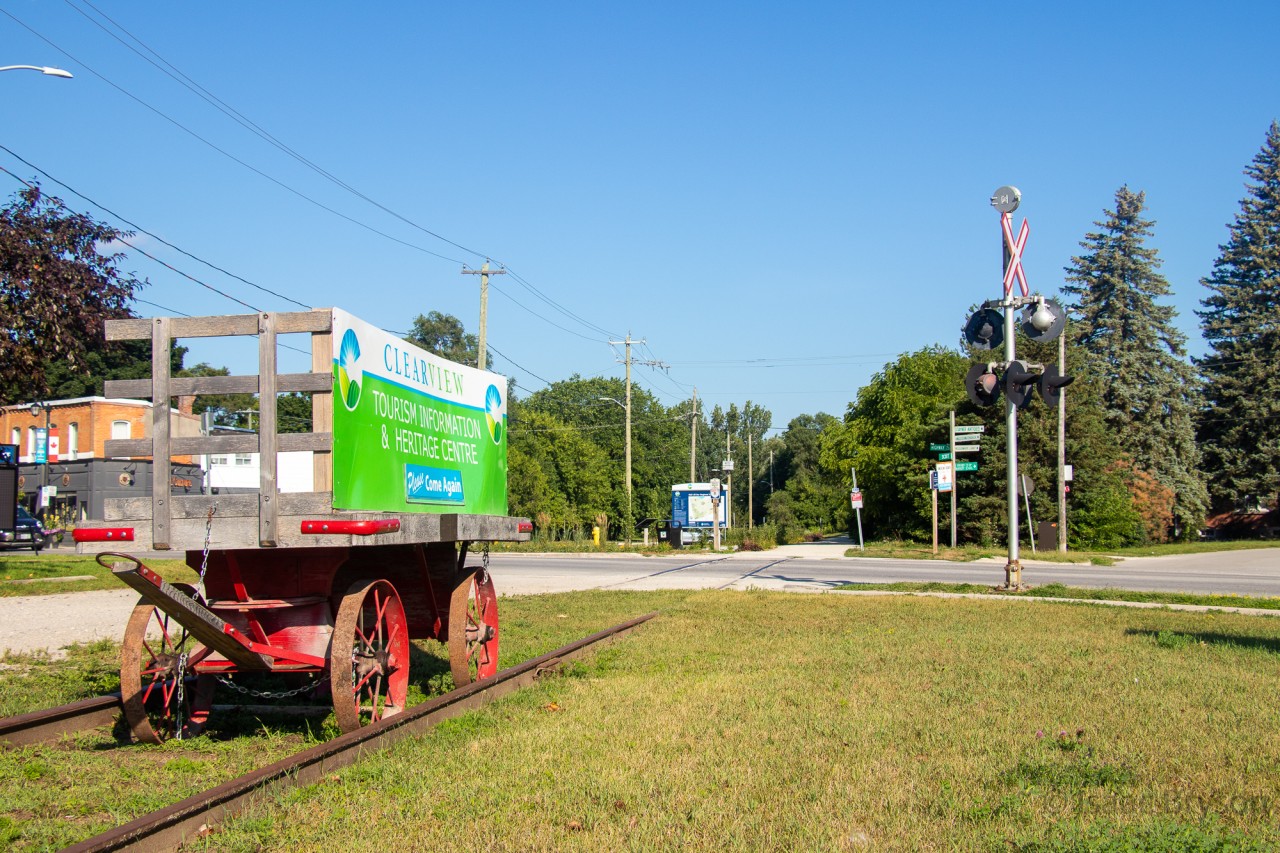 Abandoned. It's a word that no one in this community enjoys. Unfortunately, we hear this word all too often in Southwest Ontario. Stayner is just another example.

Pictured is some of the last remnants of the CN Meaford sub in the small town of Stayner Ontario. Operated by the BCRY until 2011, this line sat untouched for years until local residents decided to clean up the area a bit. Now, the county has plans to remove the tracks and replace them with a rail trail. You can see this has already been done north of the highway 26 crossing, as well as the removal of the signal NW of the crossing.

Sadly, I don't see the remaining track and signal lasting much longer as this section of rail is "desperately needed" to connect the trail through town.
Sometimes I can still imagine myself as a young child, watching the BCRY crawl through Stayner, usually with 1 single tanker. Soon, the memories will be all that's left.