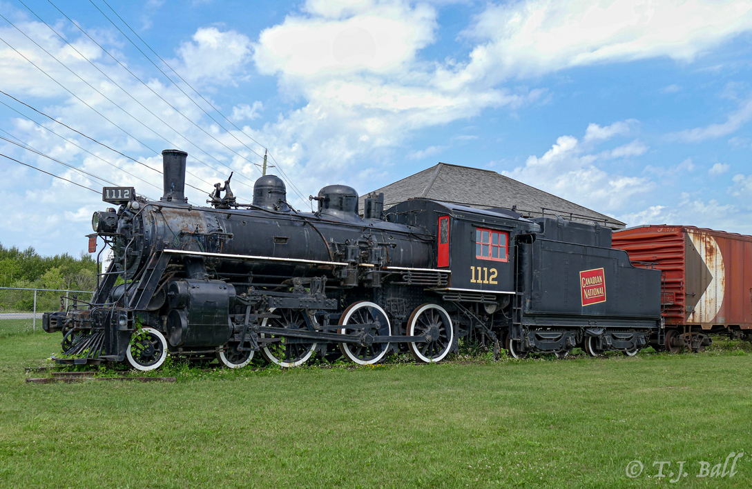 CN 1112 an MLW 4-6-0 built in 1912 is on display at the Railway Museum of Eastern Ontario in Smith Falls.