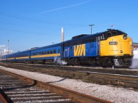 VIA 6501 prepares to depart Windsor (Walkerville) with Toronto-bound train 74 on a crisp fall morning.
