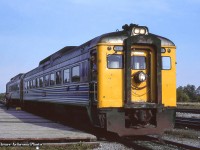 Just over 40 years ago, VIA Rail 189 with Budd RDCs 6135, 6211 poses at the Havelock station before departing on the second last run to Toronto.  Engineer W. E. (Ted) Beam stands in the doorway, and he will <a href=http://www.railpictures.ca/?attachment_id=48808>hop down for a photo with his train</a> shortly.  The final westbound run would take place the following day, Monday, September 6, 1982.  In a few years time, the Havelock train will be reinstated on June 3, 1985, before being cut for good in January 1990.<br><br>More of the “Havelock Budds”:<br><a href=http://www.railpictures.ca/?attachment_id=39310>Havelock, July 1976, Arnold Mooney</a><br><a href=http://www.railpictures.ca/?attachment_id=25461>Burketon, July 1976, Doug Hately</a><br><a href=http://www.railpictures.ca/?attachment_id=43382>Havelock, August 1977, Arnold Mooney</a><br><br>A series of shots by Steve Danko, showing the second last run, September 5, 1982:<br><a href=http://www.railpictures.ca/?attachment_id=7752>Arriving Peterborough</a><br><a href=http://www.railpictures.ca/?attachment_id=44354>Pulling down the shoe fly</a><br><a href=http://www.railpictures.ca/?attachment_id=44008>The platform scene at Peterborough</a><br><a href=http://www.railpictures.ca/?attachment_id=7694>Toronto-bound through Pontypool</a><br><a href=http://www.railpictures.ca/?attachment_id=44395>Last Day at Peterborough, Eric May</a><br><a href=http://www.railpictures.ca/?attachment_id=46428>Havelock after the return, August 1986, Steve Danko</a>