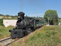 Locomotive 107 makes its way around the approximately 2 mile loop at Fort Edmonton Parks. The prairie type (2-6-2) locomotive was built in 1919 by the Baldwin Locomotive Works at Philadelphia, Pennsylvania for the Industrial Lumber Company in Oakdale, Louisiana. The locomotive was brought to Fort Edmonton Park in 1977, where it was rebuilt and converted to burn oil and went into service in 1978. The Edmonton Yukon & Pacific was the first railway built into Edmonton.