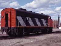 A stop in Brandon in May 1984 turned up a couple of CN F7Au units, uncoupled. This gave the opportunity for a rear "detail" shot of the 9156. Built as the 9060, she was remanufactured at Transcona in 1972 and retired in 1989.