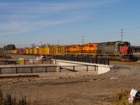 Rolling through the plant at Norval, GEXR 432 is under the watchful eye of a CN foreman as they bring their light train from Stratford and Kitchener to Mac yard. Lots has changed in this image, obviously GEXR is long gone from the Halton and Guelph subs, but this location at Norval has changed dramatically too. Hardly recognizable now with all the expansion and housing additions. 