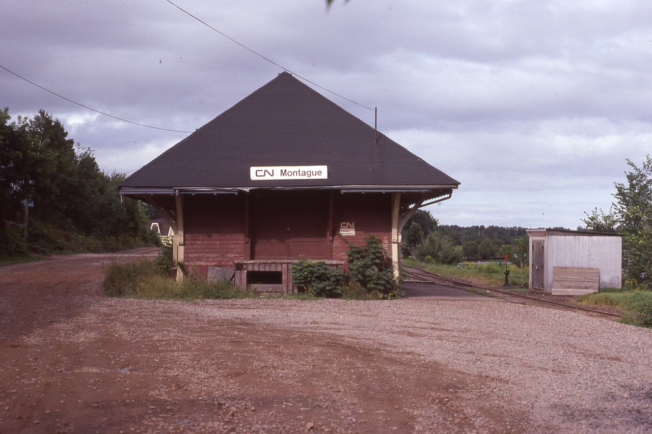 Not much happening at Montague station today, other than the rail rusting. The station was located at the end of the Montague Sub., opening on Dominion Day, July 1 1906. The station was purchased by the Town of Montague in 1984. The renovated station continues to be a landmark in Montague today.