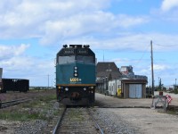 VIA 6443 was the lead unit on VIA #693 when it backed into Churchill, MB station on Tuesday morning August 2, 2022. All the passengers and baggage have been off-loaded, the hotel and tour company vans have all departed, the VIA on-board crew has retired to their lodging location, and the VIA maintenance personnel have completed their work by plugging VIA 6443 into the 480 volt wayside HEP supply. This transfusion will continue until later in the day when personnel return to disconnect it, fire up VIA 6443 & VIA 6458 and their respective HEP generators in preparation for a 19:30 departure of the train as VIA #690 to The Pas.