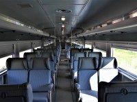For those who want to travel by train to Churchill, MB, there are three levels of comfort and privacy in VIA Sleeper Plus Class. Upper/lower berth, roomette, and bedroom. For a more spartan environment, there is always economy class coach available. While there were two economy coaches on VIA 693 heading north from Winnipeg to Churchill, only one was used for the 16 passengers booked in that class. The car pictured here, VIA 8137, remained empty for most of the trip. While the reclining seats with leg rests look comfortable enough, I'm not so sure I would want to make the trip of 45+ hours in this environment. Fortunately I was able to opt for car VIA 8202 Chateau Bienville which offered a few more creature comforts on the journey. (mapping location approximated)