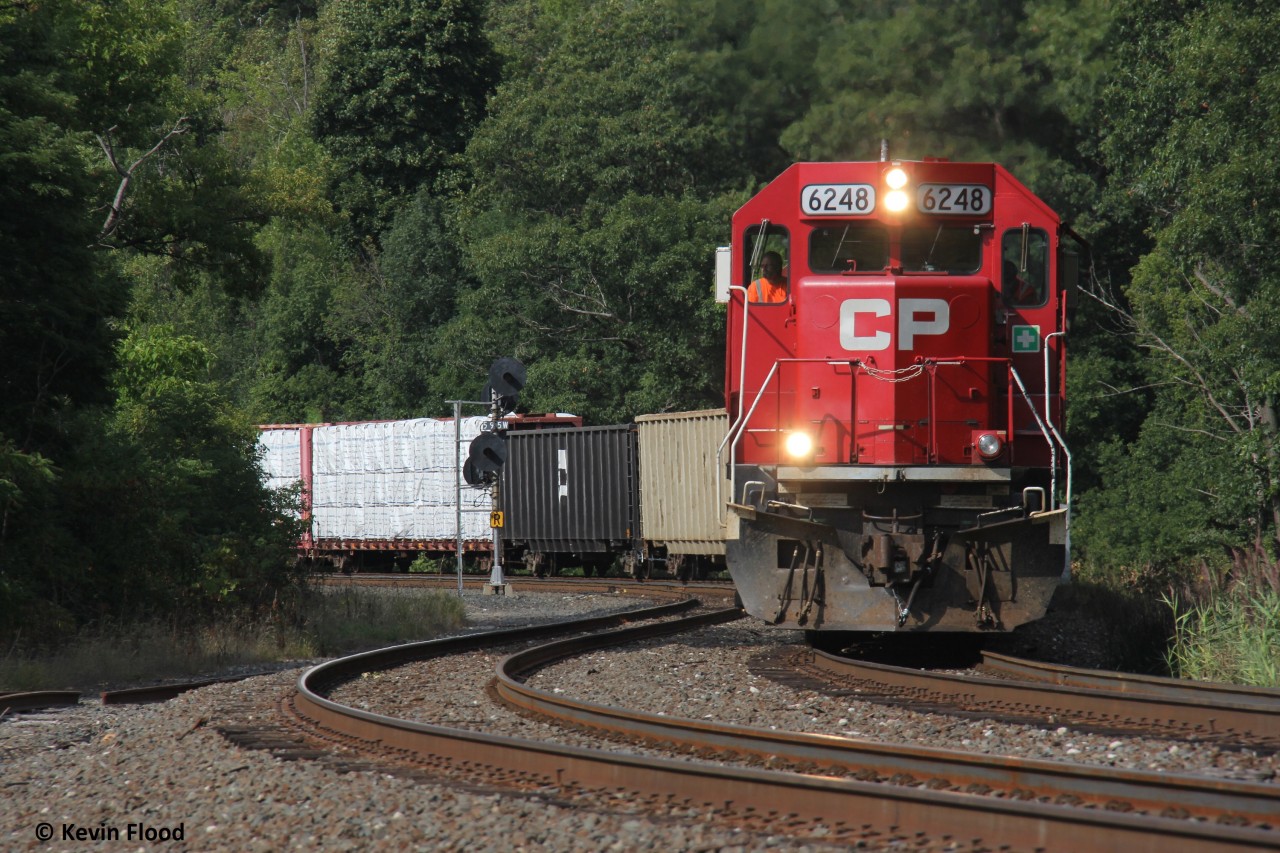 CP 254 (now CP 238) snakes its way through Kay Drage Park as it approaches Hamilton in early September, 2020. Power was CP 6248-CP 6236-CP 5012. This power set was on the 254/255 rotation for quite a while back in August-September 2020. It was a treat to have a triple set of SD power versus the more typical pair of GEs.