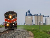 Here is a personal favourite of mine from the summer. The annual weed killer train makes a niche presence in southern Saskatchewan, utilizing CMQ 9017 for power. This consist would unfortunately not be maintained as it would eventually merge with a ballast train in Portage la Prairie and re-shuffle power in Winnipeg for another 40. The morning of chasing before work would end here in Balgonie where I learned firsthand how neatly the distant grain elevator fits into the composition of eastbound shots at Highway 364.