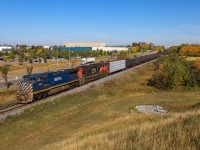 It's not quite Northern Alberta Railway Geeps on the final approach to Dunvegan Yard, but a BC Rail GE will do just fine. The daily southbound from the Peace River region of Alberta arrives into the Capital city with BCOL 4645 and CN 5720.