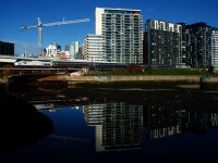 An Amtrak requalification run is heading to Montreal's Central Station as it passes the mostly drained Peel Basin, with AMTK 111 up front and AMTK 93 bringing up the rear. While Amtrak service to Vancouver and Toronto was restored earlier this year, there is still no concrete date for the resumption of regular Amtrak service to Montreal. This train will run to the border and then back to Montreal.