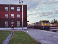 <br>
<br>
  Rolling in for a station stop, LRC 6905 leading.
<br>
<br>
  At CP Rail Smiths Falls, November 9,1991 Kodachrome by S.Danko
<br>
<br>
More LRC
   <br>
<br>
     <a href="http://www.railpictures.ca/?attachment_id=  32291">  circa 1982  </a>
<br>
<br>
sdfourty