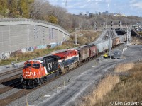 Grain empties from Quebec City going back west.