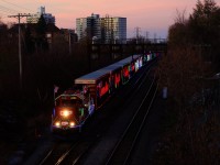 The US Holiday Train has just come off of the Farnham Connection and is on the Adirondack Sub as it heads south to its first of five shows tonight in southern Quebec. After its last show it will deadhead down the D&H and perform shows in Mechanicville and Saratoga Springs tomorrow evening.