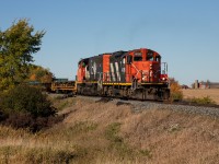 CN L584 is lead by a classic GP9 in beautiful afternoon light as it heads South on the Talbot Spur.