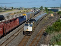 Finally with the schedule change I can photograph VIA 84 leaving Sarnia. It's been so many years.. here is #84 passing the Customs/VACIS scanner at Modeland.