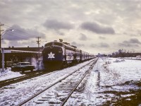 The Confederation train ran across Canada in 1967 to celebtate 100 years of Canada. MY grandfather took this photo at the Edmonton Exhibition grounds while the train was on display in late February 1967. The GPS location is approximate, based on where I think it was. It's a faded slide, with digital restoration.