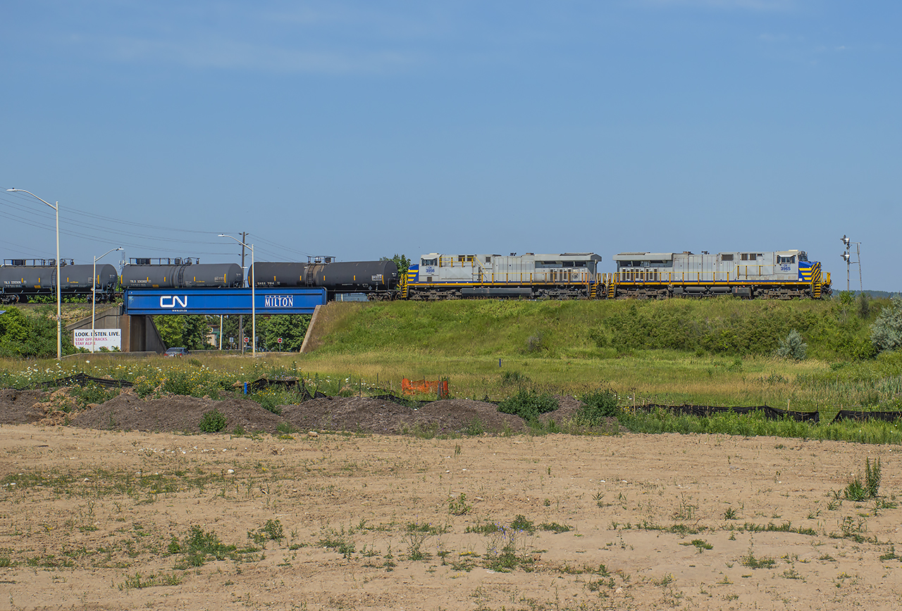 Common power for this train over the last year, a pair of ex Citirail units lead L570 upgrade through Milton.