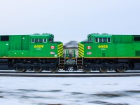 With railfans across the GTA scattering to photograph the NBSR SD70M-2s on 2-230 on a Saturday afternoon, many were opting for wider yet difficult shots where one could frame all 4 cleanly into one shot. I had been instead wasting time away near MacMillan Yard in Vaughan with friends in the hopes we would be ready for the slim chance BCOL 4644's presence would yield a departure in that day. With confirmation of the lead units on the last 2 outbound trains via scanner and a notification that 2-230 began working Lambton, I scrambled back to the North Toronto Sub with one of said friends, sacrificing some of our other options for locations by instead sticking to locations with fastest public transit access. My friend went for the Howland Signals about 200m west of me whilst I found a little opening in the foliage with a clean line of sight for about 20 metres from the tracks, ideal for panning. Using an unreliable, yet tried and true method of spraying and praying, this frame became part of the yield. 