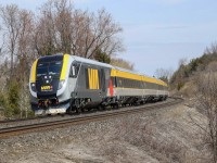 SIIX 2201 leading VIA 649-13 Siemens Charger test train, at Mile 316 Kingston Sub