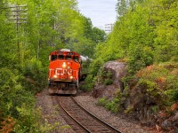 Northbound ONR 901 with CN 4771, ONT 2200 and CN 1501, at Mile 11.7 Temagami Sub
