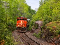 Northbound ONR 901 with CN 4771, ONT 2200 and CN 1501, at Mile 11.7 Temagami Sub
