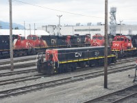 After seeing Seth B's fabulous (as always) post this morning  http://www.railpictures.ca/?attachment_id=50903  I followed up on his comment about the numbering and rebuild history of lead unit CN 4609 by searching my files, and came up with this shot of CN 259 (ex-CN 4609, nee-NAR 211 Fort McMurray) at Thornton Yard Vancouver, BC June 6, 2022. Built in June of 1958 as a GP9, renumbered to CN 4609 in 1981, then rebuilt into this slug in 1990, it lives on, and looks good, 65 years later! :-)
Should this photo get posted, it will be my 250th contribution to the RP.ca site.