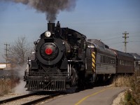 Waterloo Central Railway's first steam special after finishing rebuilding WCR 9. Seen here arriving at Farmer's Market station, it will turn back north and head to Elmira station. Sadly on the second run on this day the train was taken back off the line and a diesel unit replaced it as it was having mechanical problems. 